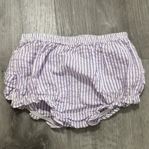 Ruffle Butts Seersucker purple and white Striped bloomers